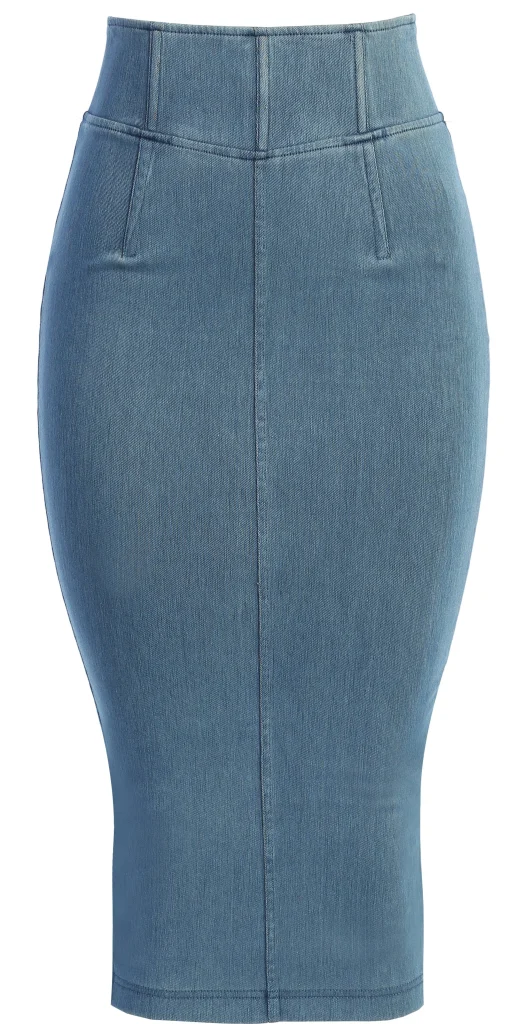 JLUXLABEL ANITA LONG DENIM SKIRT