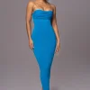 JLUXLABEL Aqua La Lune Drape Midi Dress