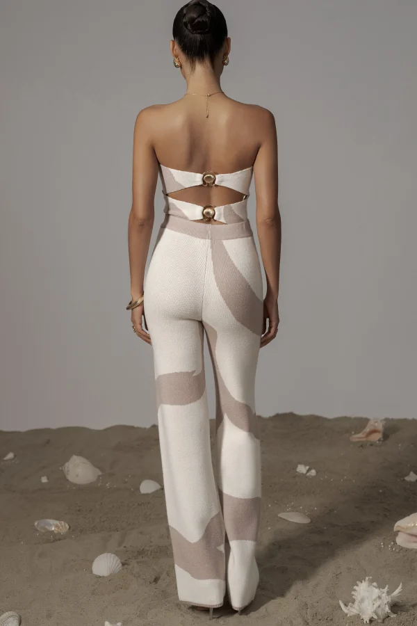 JLUXLABEL Beige Abstract Tiarra Pants