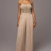 JLUXLABEL Beige After Sunset Pleated Pants