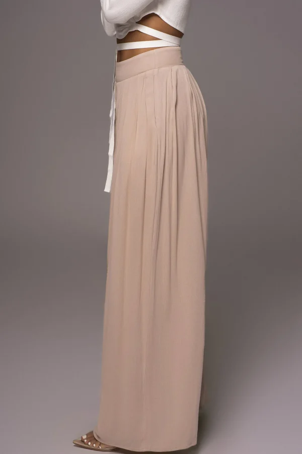 JLUXLABEL Beige After Sunset Pleated Pants