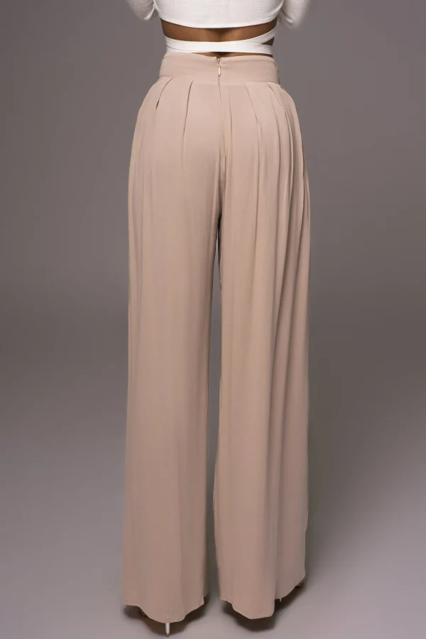 JLUXLABEL Beige After Sunset Pleated Pants