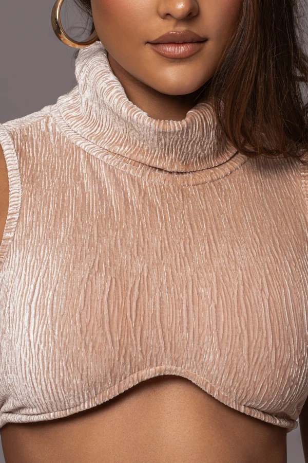 JLUXLABEL Beige Chosen One Velvet Skirt Set