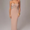 JLUXLABEL Beige Clarisse One Shoulder Dress