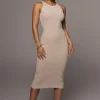 JLUXLABEL Beige Day To Night Midi Dress