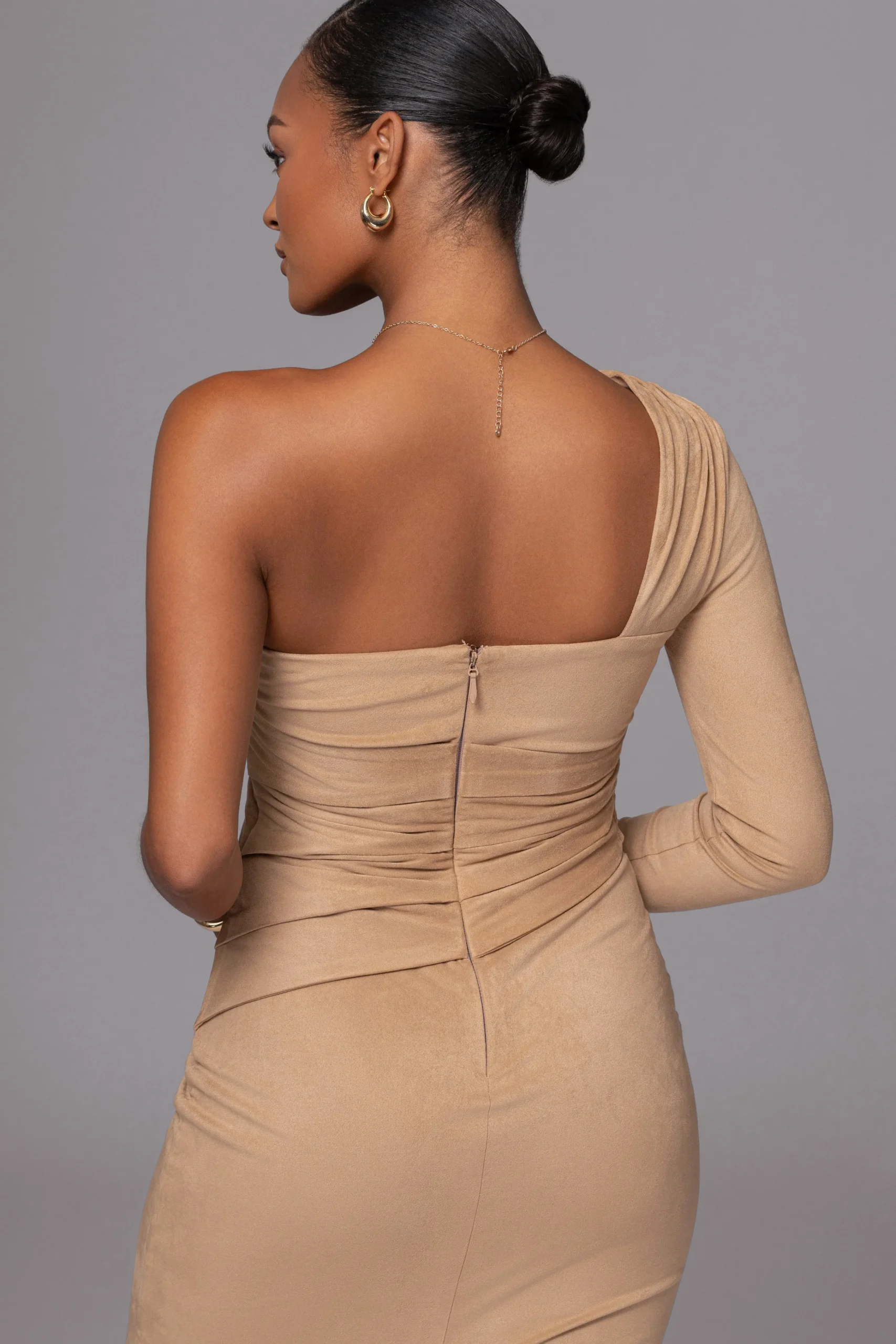 beige_dayanna_suede_midi__7.webp JLUXLABEL Beige Dayanna Suede Midi Dress