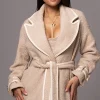 JLUXLABEL Beige Fit For Success Boucle Coat