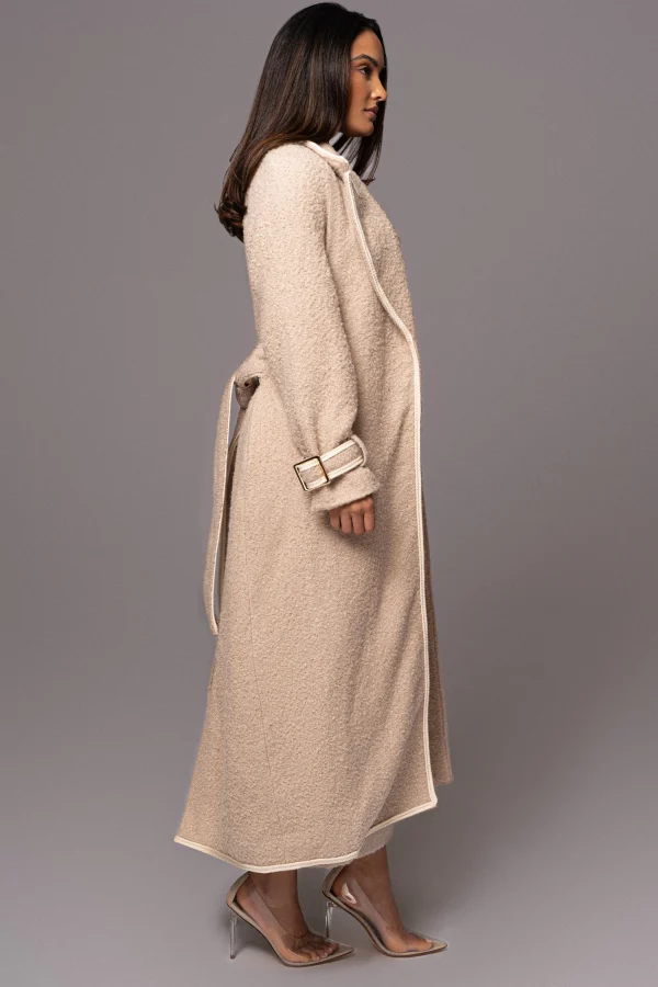 JLUXLABEL Beige Fit For Success Boucle Coat
