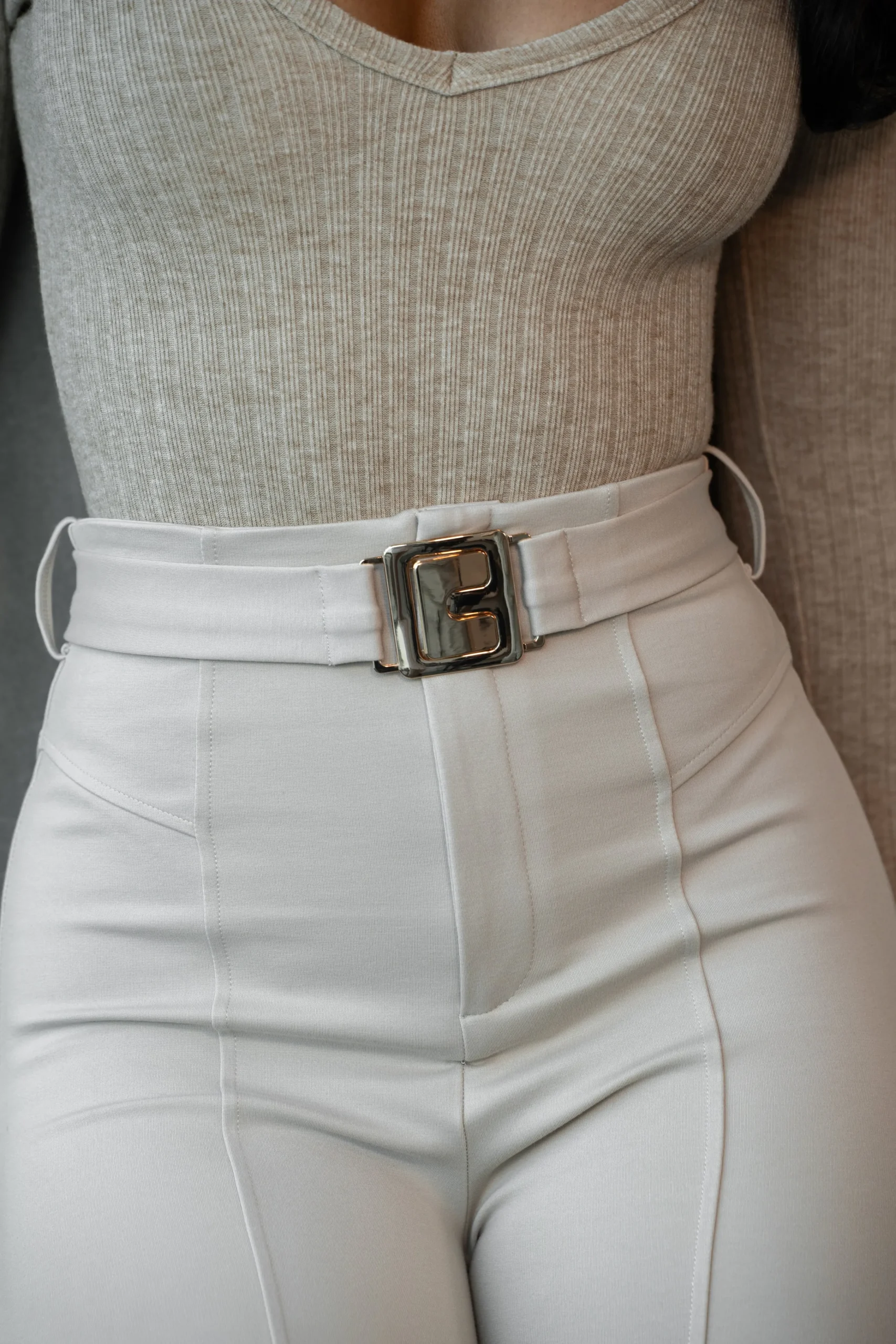 beige_golden_buckled_pant_5.webp JLUXLABEL Beige Golden Buckled Pants