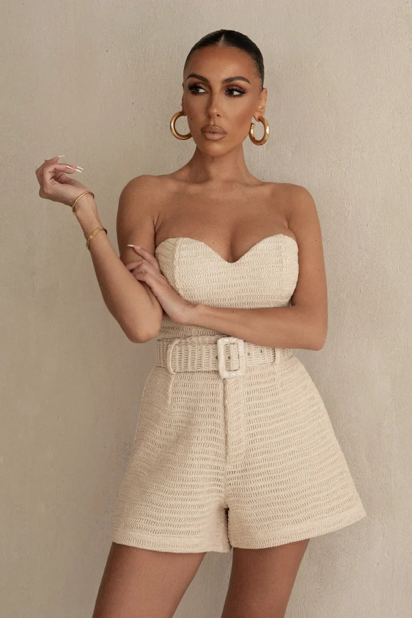 JLUXLABEL Beige Kelsie Belted Shorts