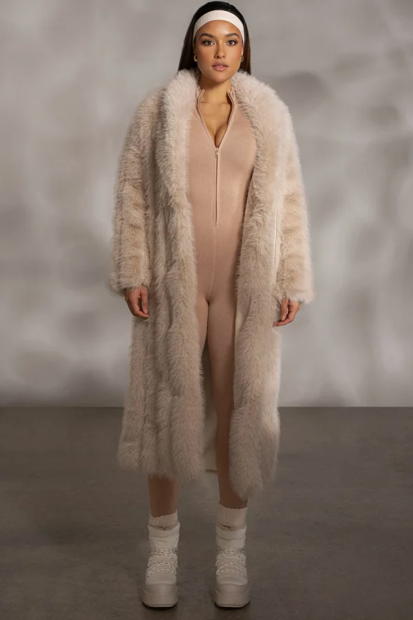 JLUXLABEL Beige Kris Front Zipper Jumpsuit