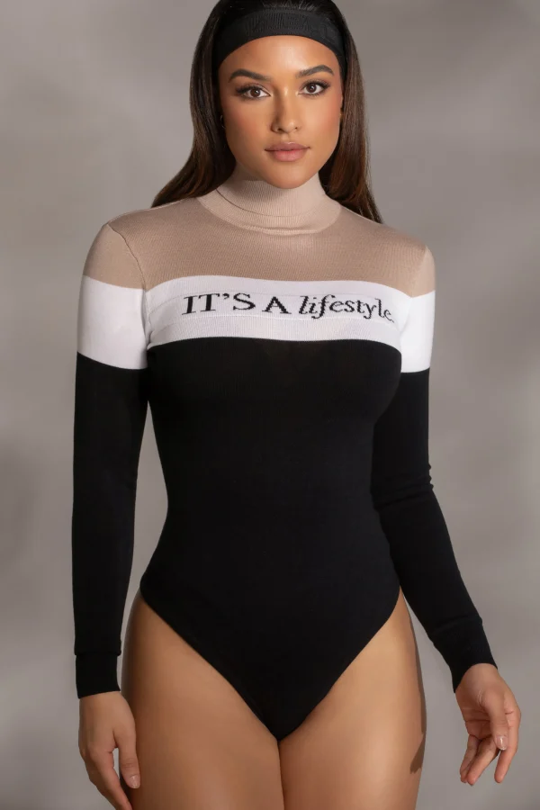 JLUXLABEL Beige Lifestyle Knit Bodysuit