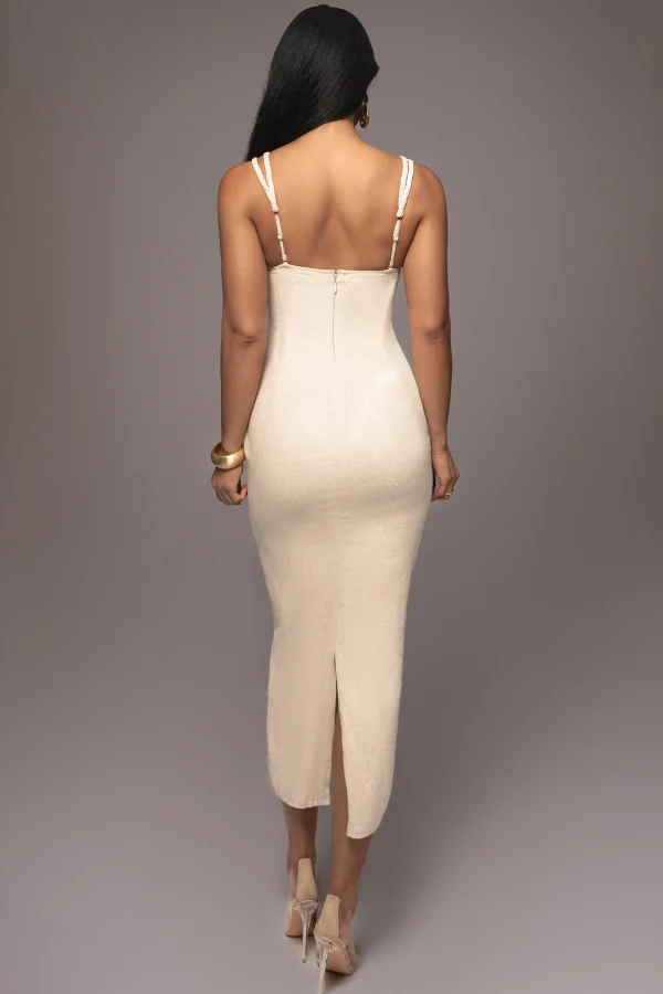 JLUXLABEL Beige Linen Visions Of You Dress