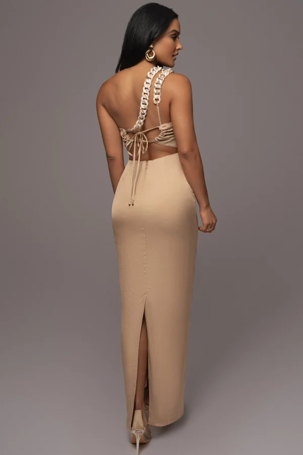 JLUXLABEL Beige Luxury Living Maxi Dress