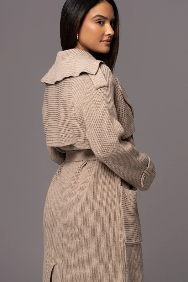 JLUXLABEL Beige Maxinne Knit Coat
