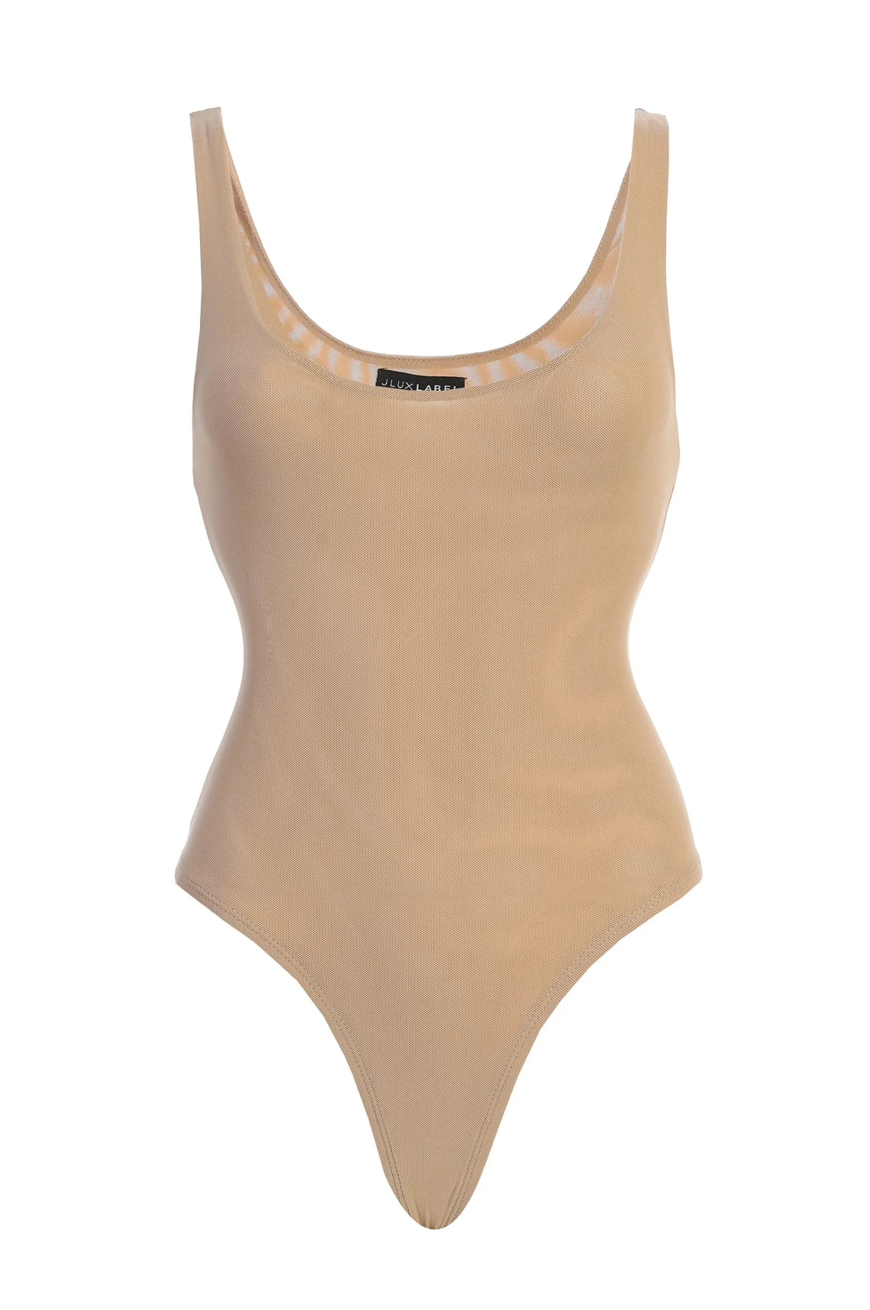 beige_mesh_essentials_tan_0.webp JLUXLABEL Beige Mesh Essentials Tank Bodysuit Undergarment