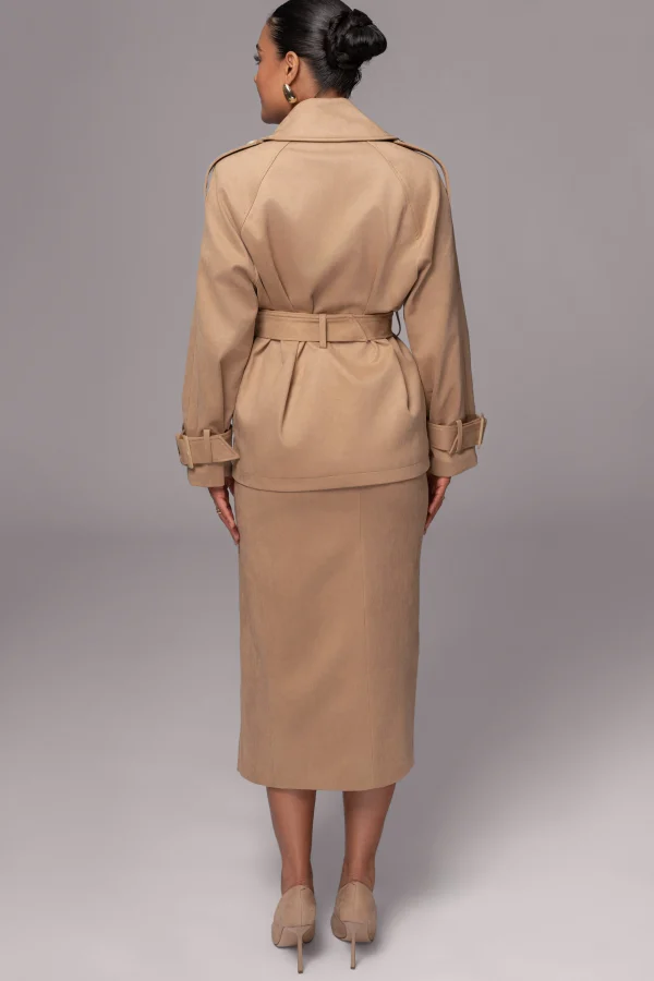 JLUXLABEL Beige Nightfall Suede Jacket