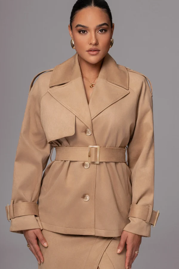 JLUXLABEL Beige Nightfall Suede Jacket