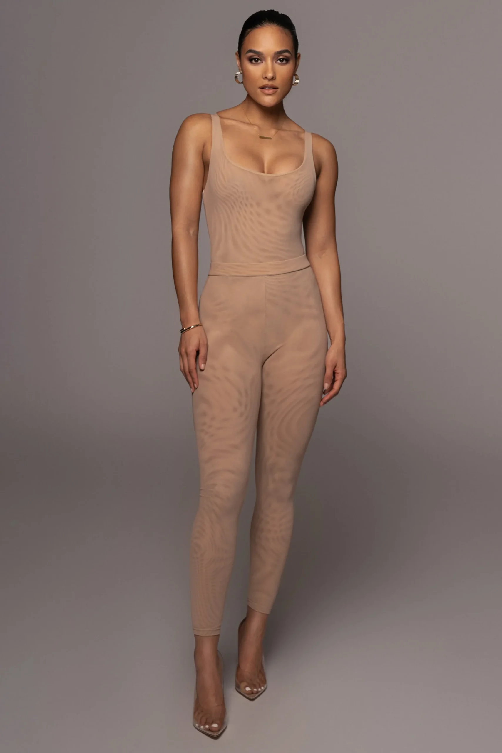 beige_nina_mesh_pants_0.webp JLUXLABEL Beige Nina Mesh Pants