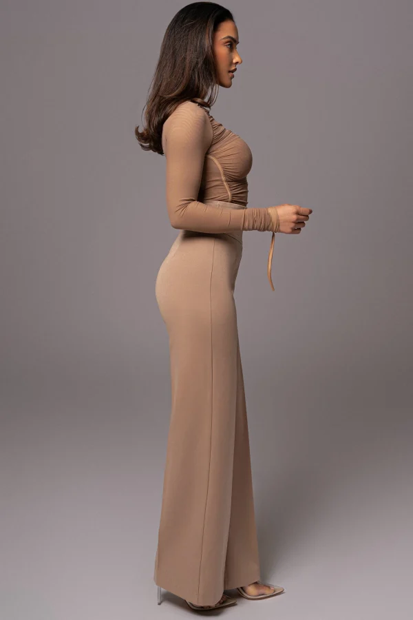 JLUXLABEL Beige Santiana Turtleneck Top