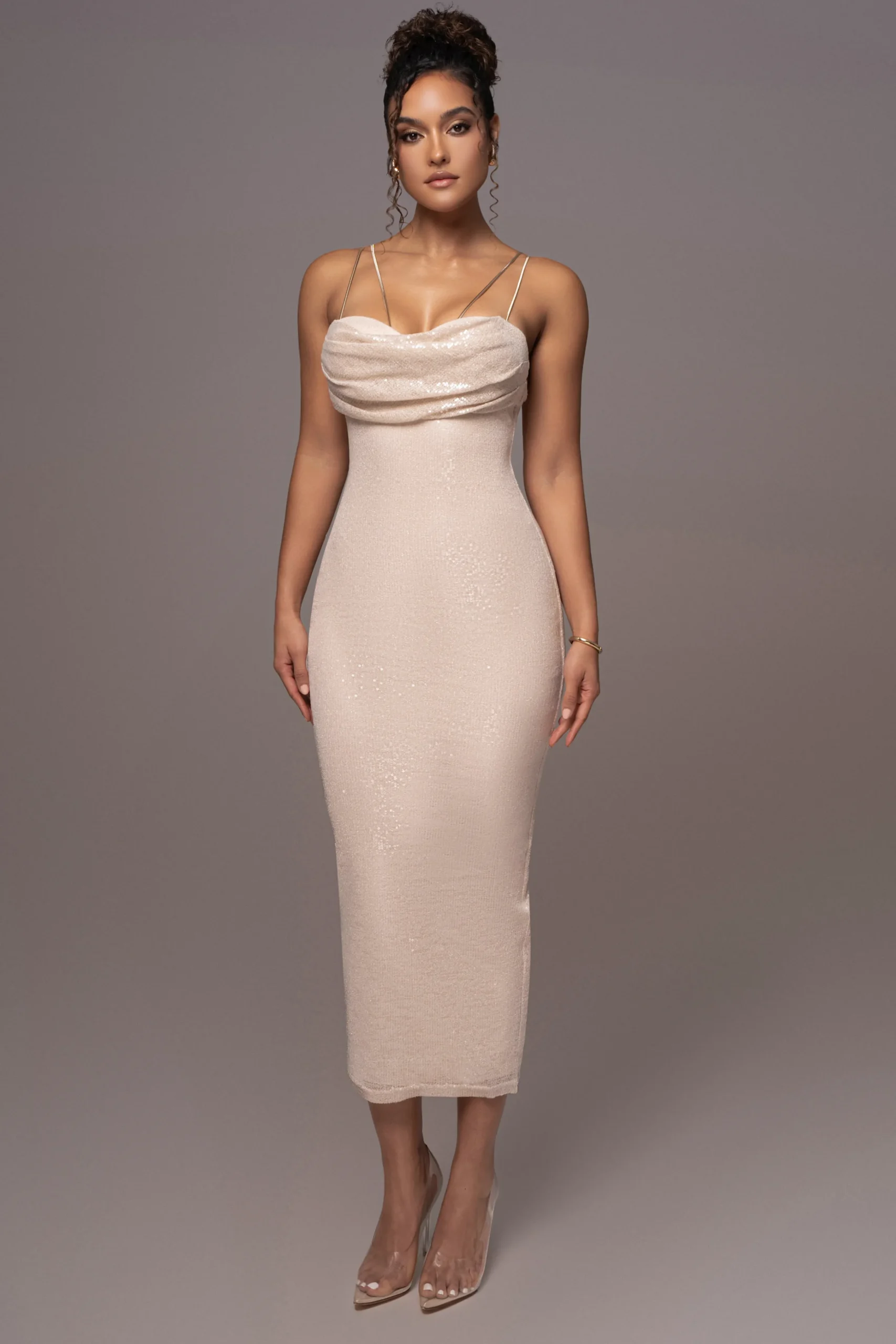 beige_sequin_visions_of_y_4.webp JLUXLABEL Beige Sequin Visions Of You Midi Dress