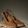 JLUXLABEL Beige Slingback Pointed Toe Pumps