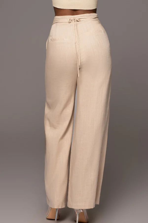 JLUXLABEL Beige Waverly Linen Trousers