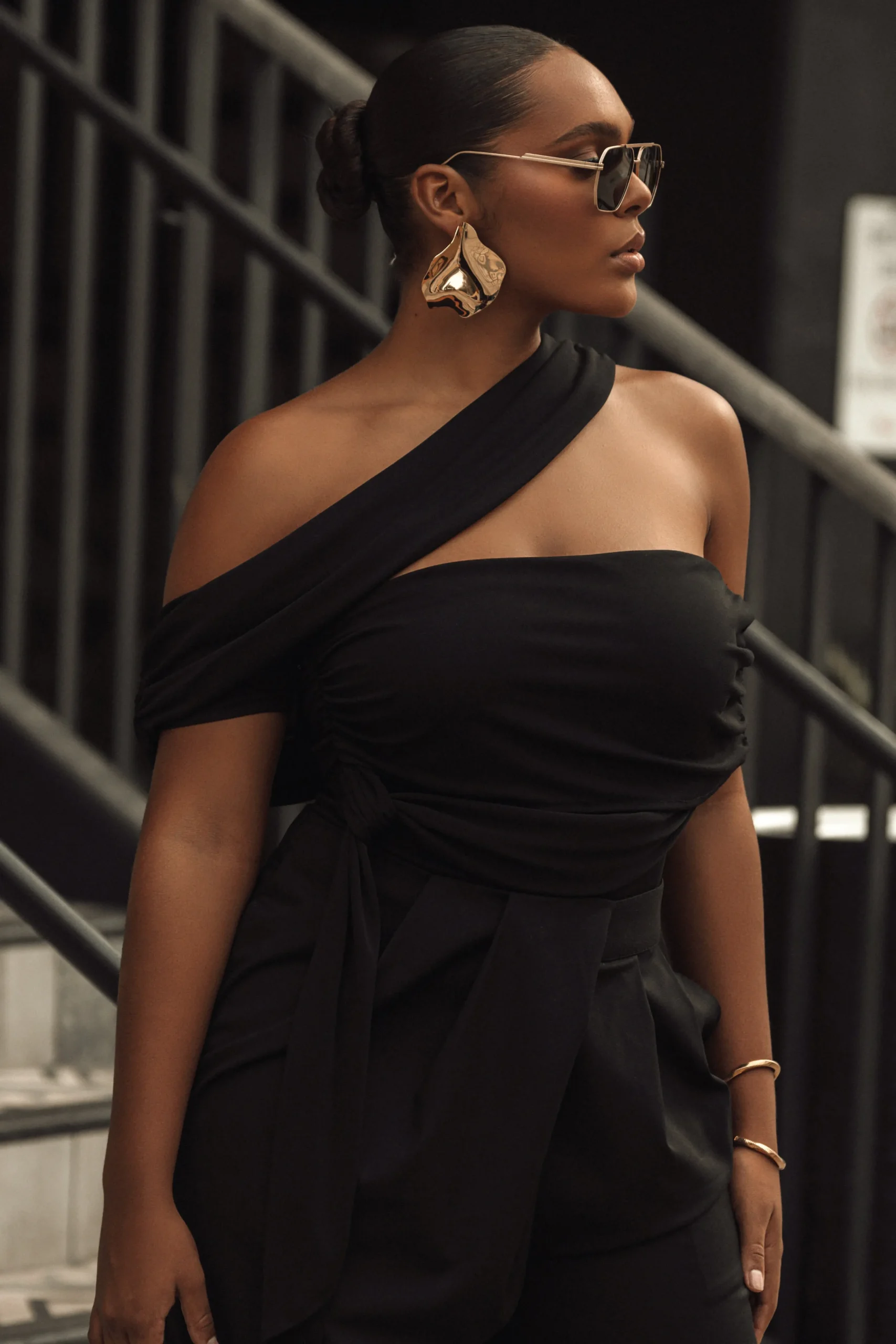 black_above_all_drape_bod_7.webp JLUXLABEL Black Above All Drape Bodysuit