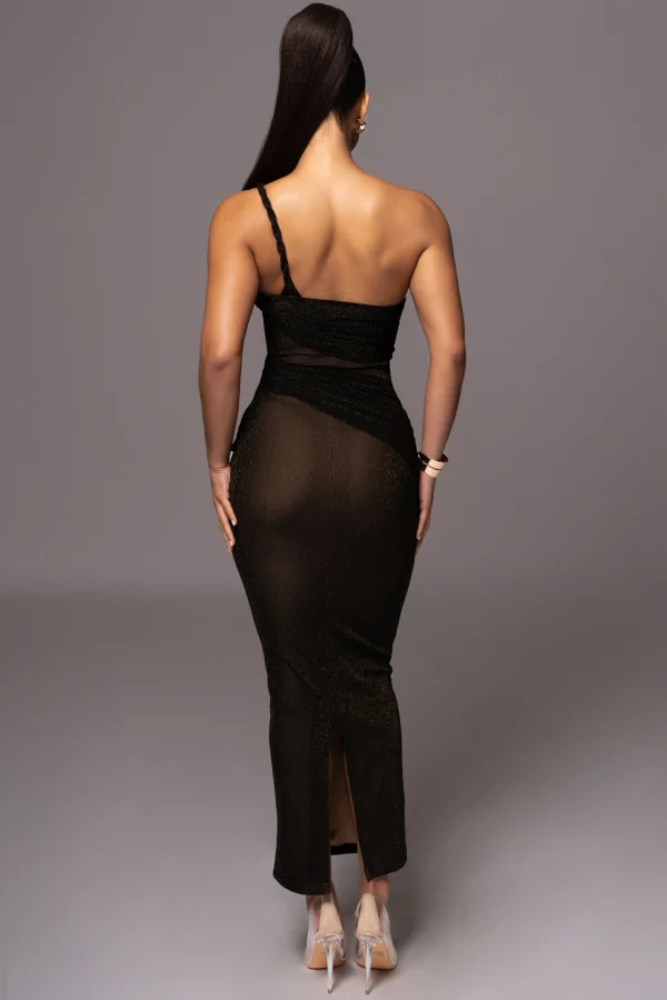 JLUXLABEL Black Alari One Shoulder Maxi Dress