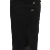 JLUXLABEL Black Audrey Suede Midi Skirt