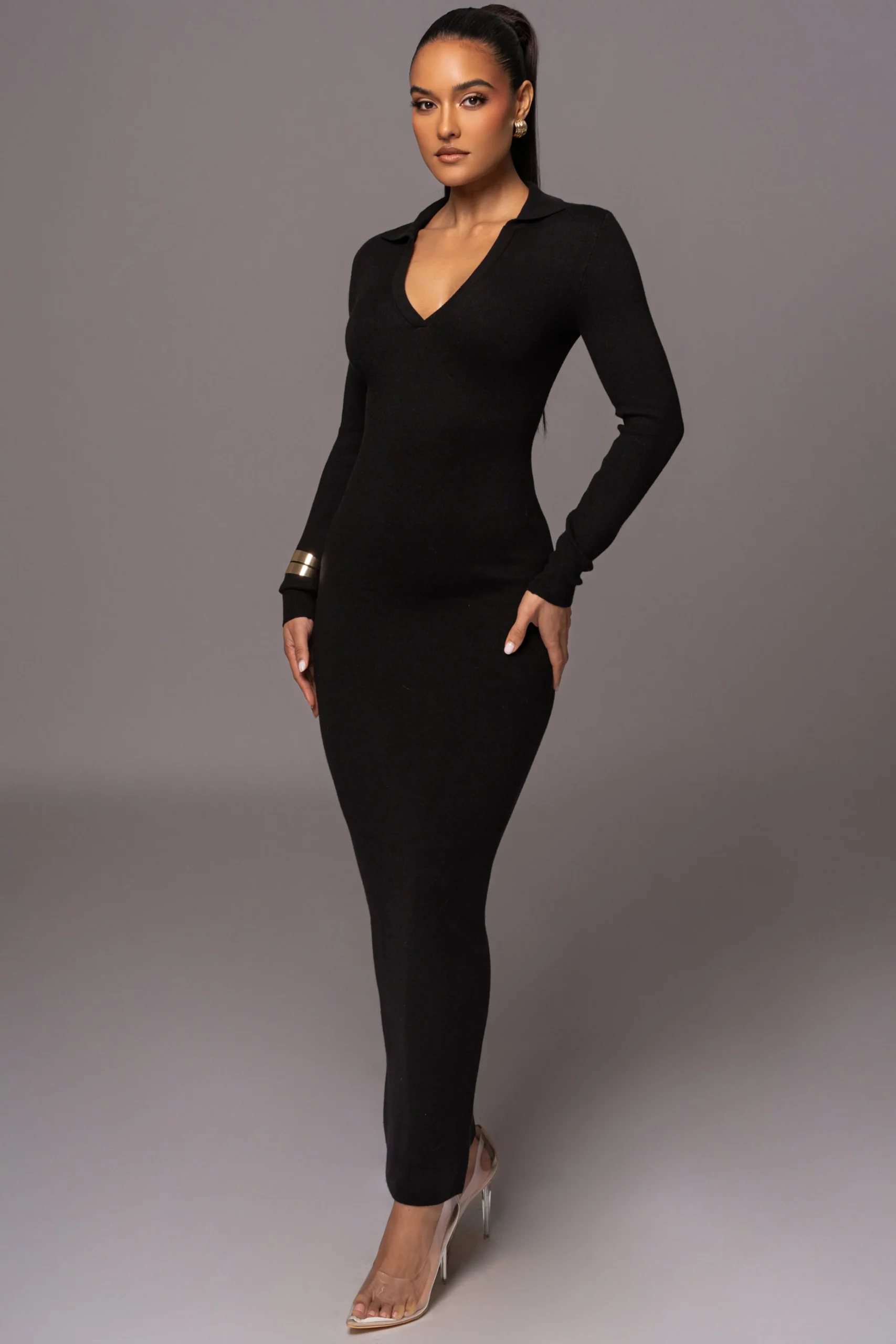 black_bellinda_collar_max_5.webp JLUXLABEL Black Bellinda Collar Maxi Dress
