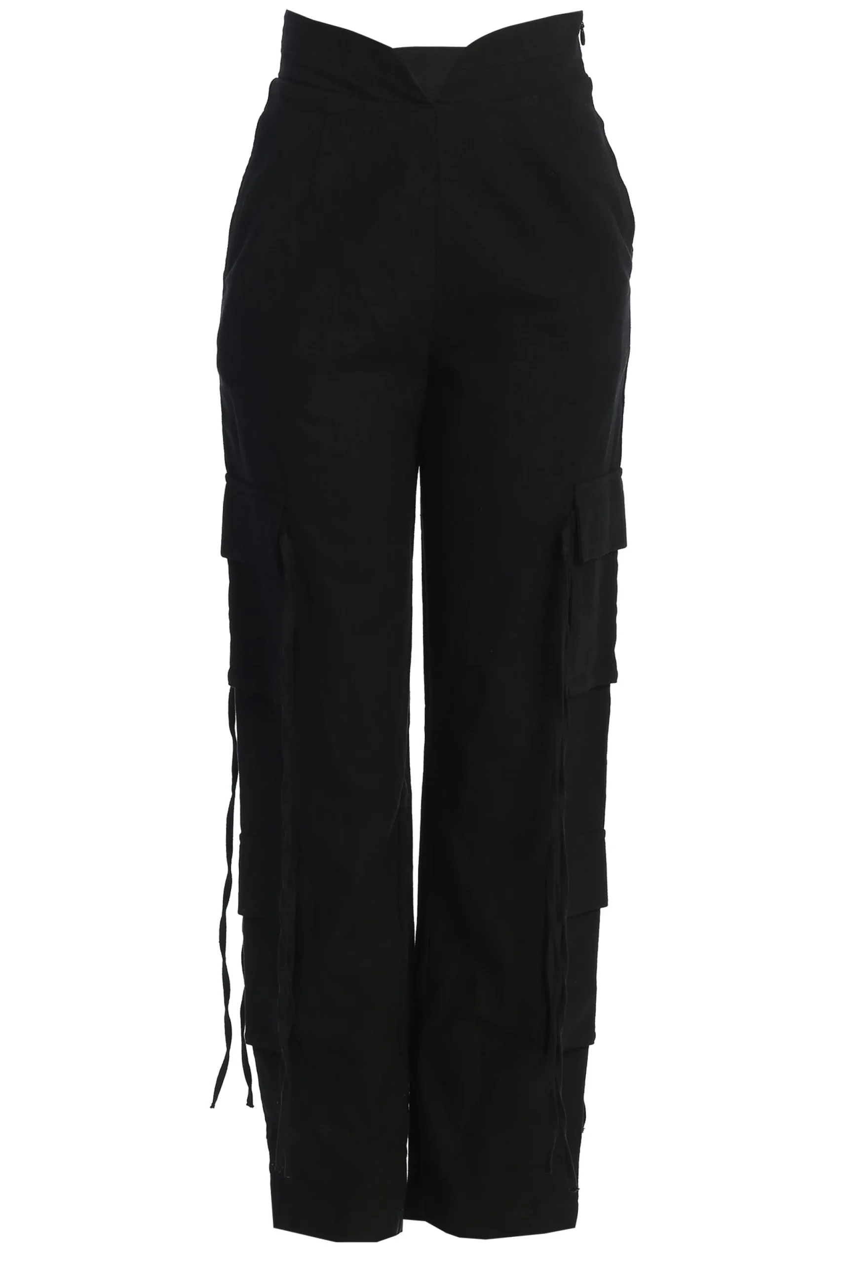 black_better_half_linen_u_2.webp JLUXLABEL Black Better Half Linen Utility Pants