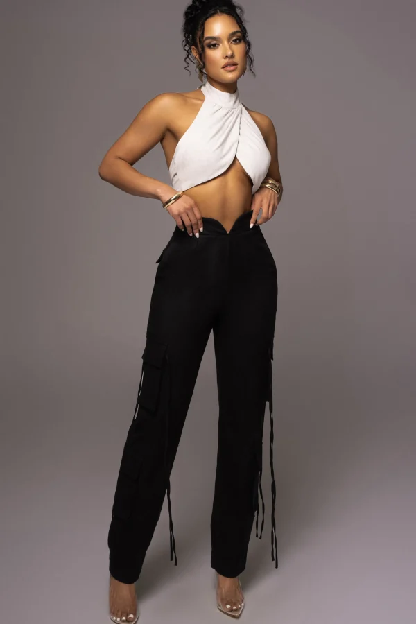 JLUXLABEL Black Better Half Linen Utility Pants