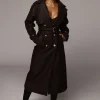 JLUXLABEL Black Beverly Trench Coat
