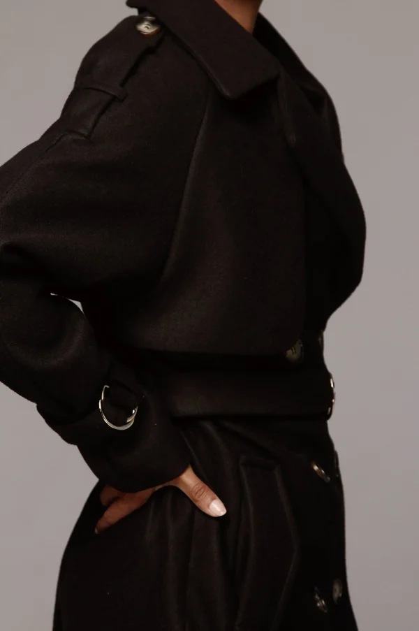JLUXLABEL Black Beverly Trench Coat