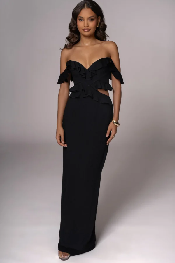 JLUXLABEL Black Brighter Days Linen Maxi Dress