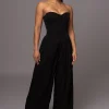 JLUXLABEL Black Clara Wide Leg Pleated Trousers