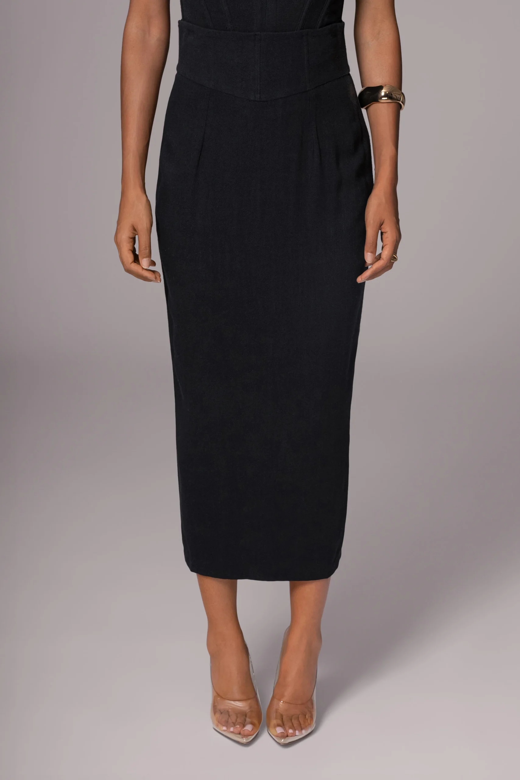 black_coastland_linen_ski_3.webp JLUXLABEL Black Coastland Linen Skirt