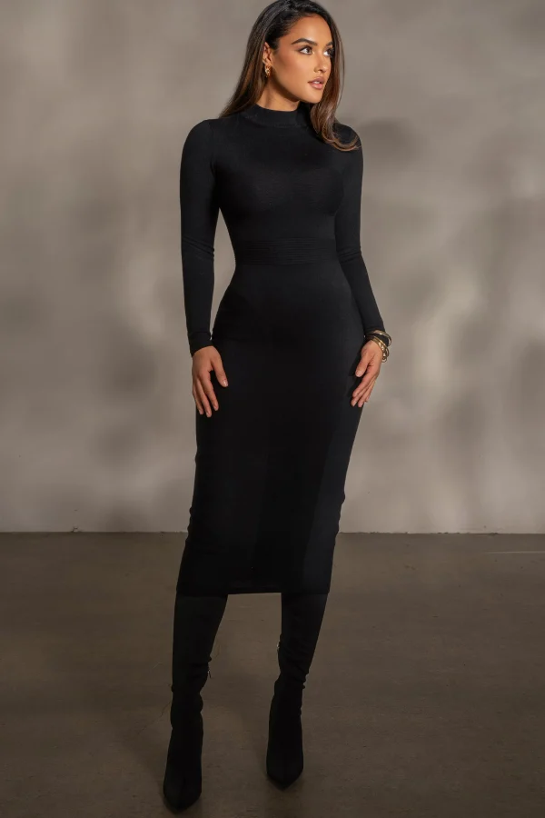 JLUXLABEL Black Dakotah Midi Dress