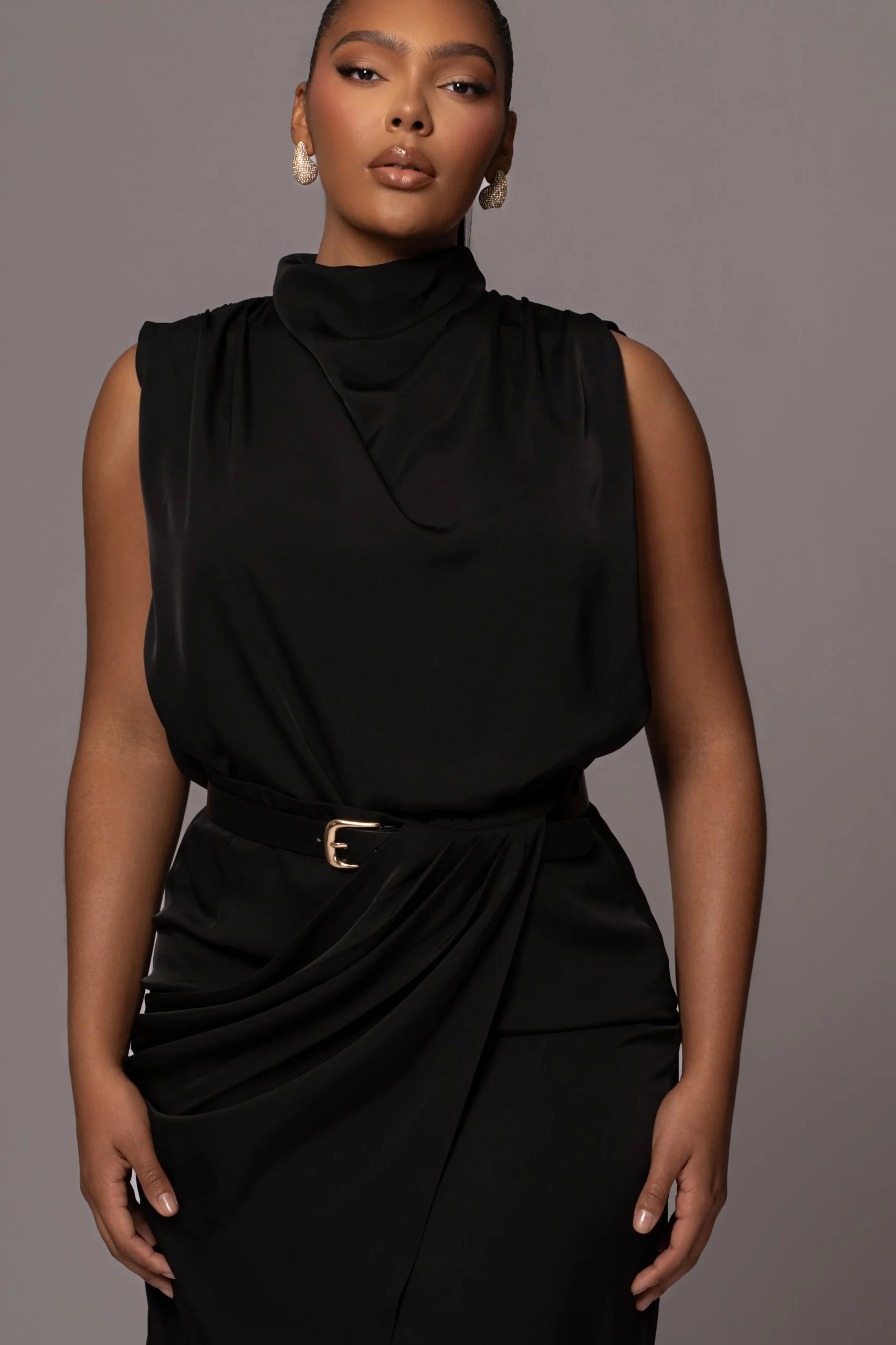 black_desiree_mock_neck_t_1.webp JLUXLABEL Black Desiree Mock Neck Top