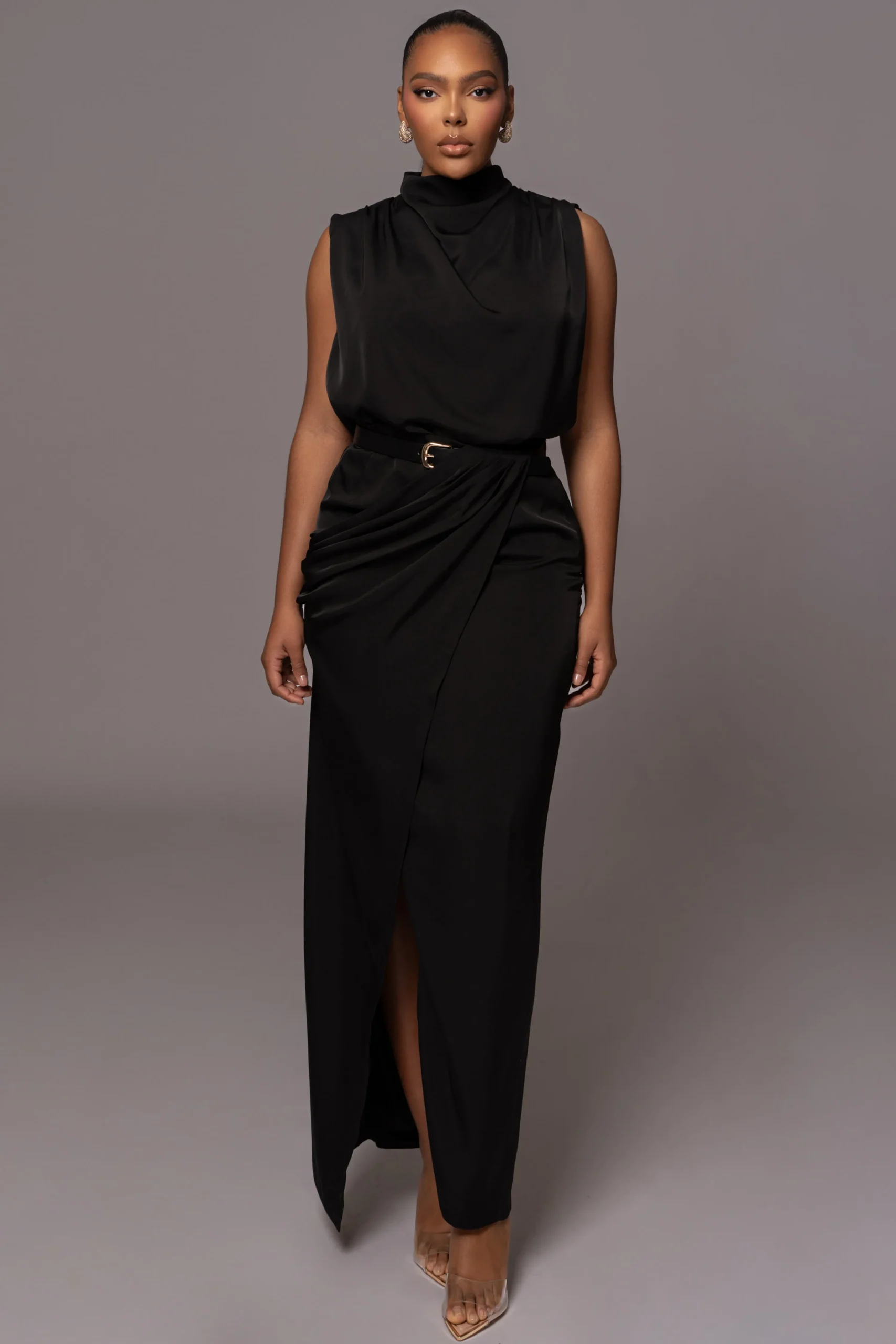 black_desiree_mock_neck_t_2.webp JLUXLABEL Black Desiree Mock Neck Top
