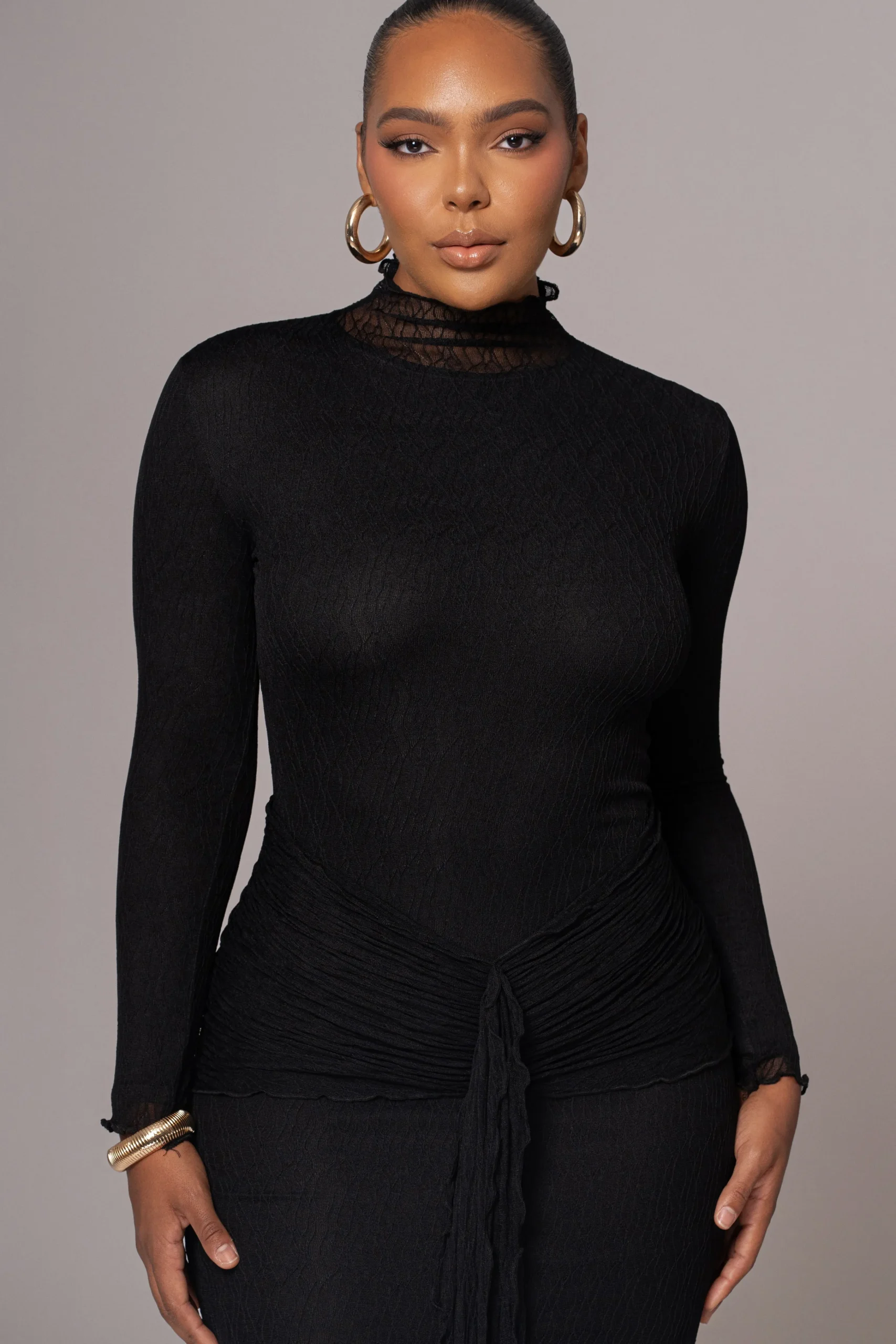 black_drape_mock_neck_dre_1.webp JLUXLABEL Black Drape Mock Neck Dress