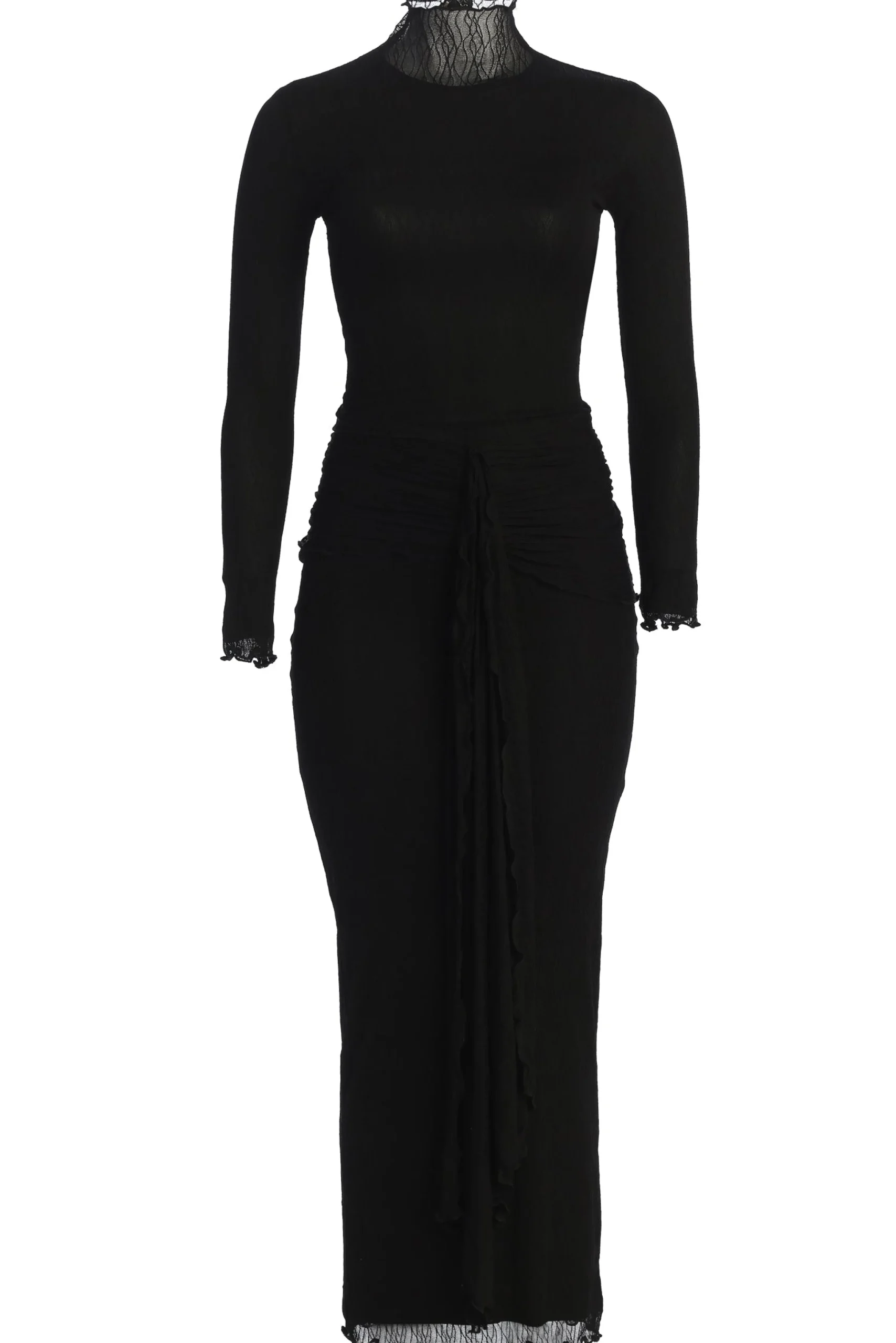 black_drape_mock_neck_dre_3.webp JLUXLABEL Black Drape Mock Neck Dress