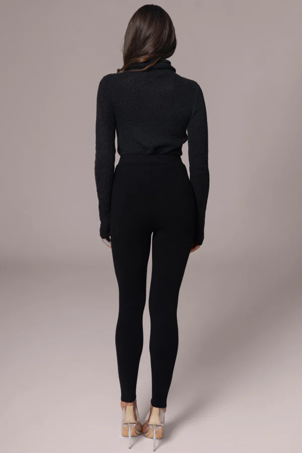 JLUXLABEL Black Effortless Knit Leggings