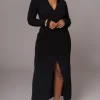 JLUXLABEL Black Emma Knit Maxi Dress