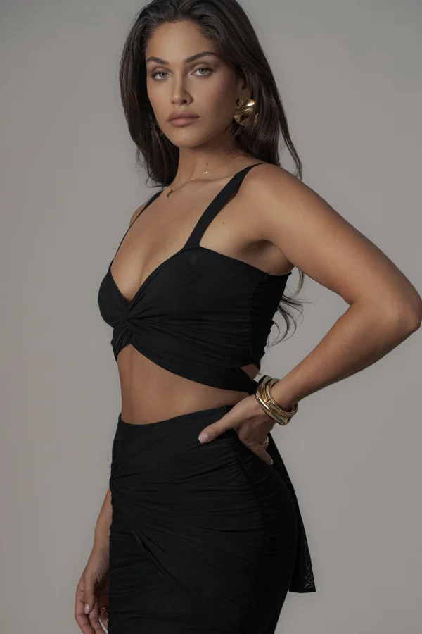 JLUXLABEL Black Extend Your Stay Skirt Set