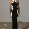 JLUXLABEL Black Fabiola Contrast Maxi Dress