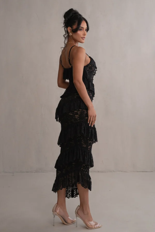 JLUXLABEL Black Feeling Of Forever Ruffle Dress