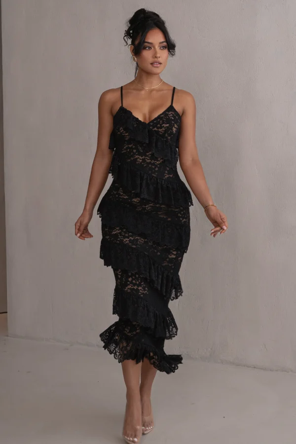 JLUXLABEL Black Feeling Of Forever Ruffle Dress