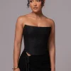 JLUXLABEL Black Fenix Reversible Linen Corset